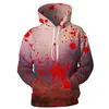 Herrtröjor Cloudstyle Autumn Mens Hoodie 3D Tryckt Halloween Style Full Hooded Sweatshirt Långärmad Pullover Streetwear Polyester