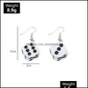 Dangle Chandelier Personality Funny Acrylic 3D Dice Earrings Cool Punk Drop Earring Tassel Women Men Jewelry Delivery Otbme