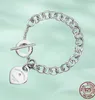T Designer Heart Tag Bracelet chaîne pendentif avec diamant Collier boucles d'oreilles en argent sterling 925 Bijoux en or rose or 18 carats Fa318S