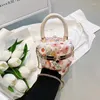 Borse da sera Ins Mini tracolla a tracolla a forma di cilindro per donna Piccola borsa a catena con fiore in pizzo fresco con secchiello