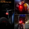 Cykelbelysningar Toptrek Cykel Smart Auto Brake Sensing Taillight IPX5 Vattentät LED -laddning Cycling svans Bakre tillbehör 230204
