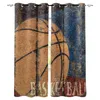 Gordijn Wood Grain Vintage Shabby Basketball Curtains voor slaapkamer woonkamer luxe Europeaan