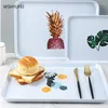 Plates Nordic Double-layer Household Fruit Tea Tray Rectangular Creative Cup Kettle Cake Kitchen Single Piece