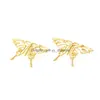 Dangle Chandelier Cute Animal Earrings For Women Gold Color Metal Butterfly Earring Girls Brincos Trendy Jewelry Drop Delivery Dh1C6