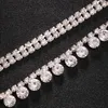 Declaração de fãs de pedra da gargantilha colar de múltiplas camadas Rhinestone Rhinestone Jóias de cristal de colarinho para mulheres elegantes para mulheres