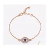 Charm Bracelets Fashion Jewelry Evil Eye Bracelet Rhinstone Blue Drop Delivery Dhf7J