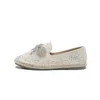 Scarpe eleganti Donne Diamonds Scarpe pescatori Fisherman Ladies Slip su mocassini piatti in gomma Donne Crystal Butterfly-Knot Espadrilles G230130