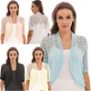 Sciarpe Donna Scava Fuori Cardigan All'uncinetto Primavera Lavorato A Pipistrello Mezza Manica Coprispalle Bolero Abito Da Sera Formale Scialli Del Capo