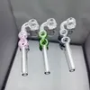 Cachimbo de fumo Bongs Cachimbo de água de vidro Queimador de óleo Tubo clássico de 8 caracteres Esqueleto de vidro longo pote de fumaça