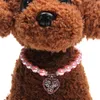 Odzież dla psów Xksrwe koraliki Naszyjnik z kryształką sercową urok wisiorek dla zwierząt puppy biżuteria dla samic psów koty