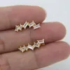 Stud Earrings High Quality Gold Silver Bling Zircon Big Statement Earring Jewelry For Women 925 Sterling Long Ladies