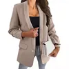 Terno feminino Terno Casaco minimalista estilo básico Lady Lapeel Blazer Blazer Clothing Office Autumn Autumn