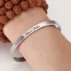 Bangle Grawer ze stali nierdzewnej grawerowana la vita e Bella Pozytywna inspirująca cytat mantra bransoletka dla kobiet prezent świąteczny