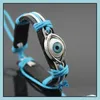 Bedelarmbanden mode unisex leer weef vrouwen kalkoen blauw kwaad oog voor heren pu touw keten diy sieraden drop levering otwnp