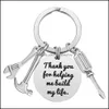 Key Rings Fashion Dad Letters Creative Hammer Screwdriver Wrench Keyring Handbag Decor Tassel Hanging Pendant Fathers Day Gifts Drop Ot2Zd