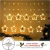 Строки рождественские украшения светодиодные звездные занавески зажигают USB/батарея пульт дистанционного управления окном светильник навида Рамадан Свадебная вечеринка