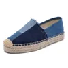 Klädskor 2021 marknadsföring toppmode denim sapatos espadrilles str fiskare platt klackar skor lata zapatos mujer casual tecknad linne g230130