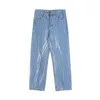 Männer Jeans 2023 Streetwear Baggy Männer Retro Patchwork Breite Bein Gerade Denim Hosen Mann Gewaschen Hosen Männlichen Hip Hop