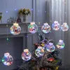Strings VICKYO LED Christmas Curtain Lights String DIY Ball Santa Claus Light Tree Decoration Year Party Ambient Lighting
