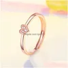 Cluster Rings Fashion Jewelry Inlaid Diamond Heart Women Openable Adjustable Rose Gold Finger Engagement Ring Drop Delivery Dhj2X