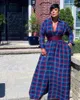 Casual Dresses VAZN 2023 Autumn High-end Classic Plaid Young Open Stitch Chiffon Full Sleeve Women Straight Long Nature Shirt Dress