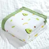 Baby Bath Towel Newborn Cotton Gauze Swaddle Printed Cartoon Swaddling 6 Layer Children Quilt Infant Blanket Animal Baby Bathroom Robes 28 Colors WMQ566