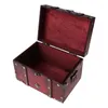 Pudełka do przechowywania 2023 Treasure klatka piersiowa vintage drewniane pudełko antyczne organizator biżuterii do maski domowej bibelotu