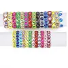 Bracelets porte-bonheur bohème émail extensible poli carreaux de verre perle peinture grand cristal élastique bracelet pour femmeCharm CharmCharm