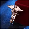 Pins Brooches Fashion Jewelry Pins Vintage Star Of Life Medical Logo Brooch For Man Woman Angel Wing Snakes Drop Delivery Dhbsm