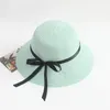 Chapeaux à large bord pliable été couleur unie chapeau femme décontracté soleil femmes noir papillon casquette plage fête cadeau en gros large olive22