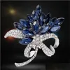 Pimler broşlar yüksek kaliteli kristal rhinestone çiçek metal gül altın kaplama broş pimleri düğün gelin moda mücevher düşüşü dhyvz