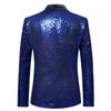 Herrdräkter blazers herr glänsande guld paljett glitter blazer jacka mode sjal krage en knapp kostym blazer män scen sångare kostym homme 230203