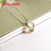 Four Leaf Clover Necklace Designer Jewelry Set Pendant Necklaces Bracelet Stud Earring Gold Silver Mother of Pearl Green Flower Necklace Link Chain Womens with Box