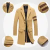 Herren Wollmischungen Winter Herren Jacke Langer Trenchcoat Schlanke Woll Herbstjacken Windjacke Business Kleidung Schöne Mode Viol22