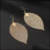 Brincos ￩tnicos de gotas ￩tnicas para mulheres de moda feminina Acess￳rios de j￳ias de folhas douradas vintage boho entrega otm6t