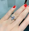 Ringos de cluster, marquise de marquise de 3ct Laboratório de diamante CZ Ring 925 Sterling Silver noivado Baia de casamento para jóias de festas de noiva femininas