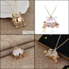 Pendant Necklaces Fashion Gold Color Magic Pumpkin Car Long Chain Necklace Women Party Club Personalized Boho Choker Jewelry Vipjewe Dhtbc