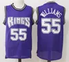 الرجعية رجال كرة السلة قمصان Jason 55 Williams Peja 16 Stojakovic Chris 4 Webber Mike Bibby Black Blue 1998-99 Hardwoods Classic Jersey Vintage