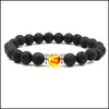 Kralen strengen 9 kleur lava rock ketting ketting bangle etherische olie diffuser stenen chakra bedel armband voor vrouwelijke heren mode aro otrsz