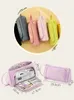 Pencil Bags Angoo Corduroy Pen Bag Pencil Case Light Color Multi Slot Easy Handle Storage Pouch Organizer for Stationery School Travel A6443 230203