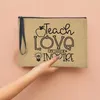 Borse portaoggetti Teacher Love Inspire Cosmetic Travel Makeup Case Shopping Purse Totes Coin Key Pouch School Pencil Bag Regali