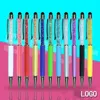 Ballpoint Pens 20pcslot Customized Crystal Ballpoint Pen Creative Stylus Touch Pen 26 Colors Writing Ballpen Stationery Office School Supplies 230203