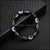 Beaded Strands Magnetic Energy Evil Eye Couple Bracelet For Men Women Power Healthy Black Gallstone Beaded Chains Bangle Jewelry Dr Oto7N