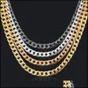 Chains Cuban Link Chain Necklace Curb For Men Jewelry Corrente De Prata Mascina Wholesale Miami Mens Vipjewel Drop Delivery Necklace Dhn2H