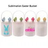 Sublimación Cubo de Pascua Festivo DIY Blanks Bunny Basket Bolsa de compras portátil al aire libre con orejas de conejo CPA4210 ss0204