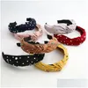 Headbands Fashion Ladies Satin Cloth Rhinestone Knotted Wide Bed Headband Women Widebrimmed Hair Bands Headwear Drop Delivery Jewelr Dhyif