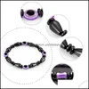 Beaded Strands Magnetic Energy Evil Eye Couple Bracelet For Men Women Power Healthy Black Gallstone Beaded Chains Bangle Jewelry Dr Oto7N