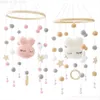 Rattles Mobiles 1 PC Baby Crib Mobile Rattle Windchime Wool Balls Pärlor Bed Bell Wind Chime Nursing Kids Room Hanging Decor 230203