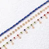 Anklets Summer Beach Multilayer Weave łańcuch na nodze kostki metalowe gwiazdy Tassel Charm Zestaw dla kobiet Buhemia Foot Jewelry