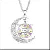 Pendant Necklaces Christian Bible Moon For Women Christians Scripture Glass Time Gem Cabochon Chains Fashion Jewelry In Drop Deliver Otxiu